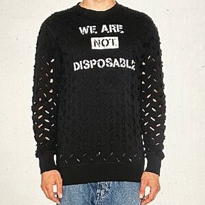 HOLIDAY SALE!!! Vivienne Westwood WE ARE NOT DISPOSABLE Jumper SZ Mens M